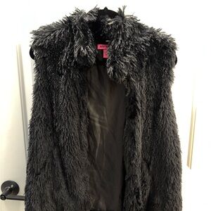 Betsey Johnson Charcoal Faux Fur Vest